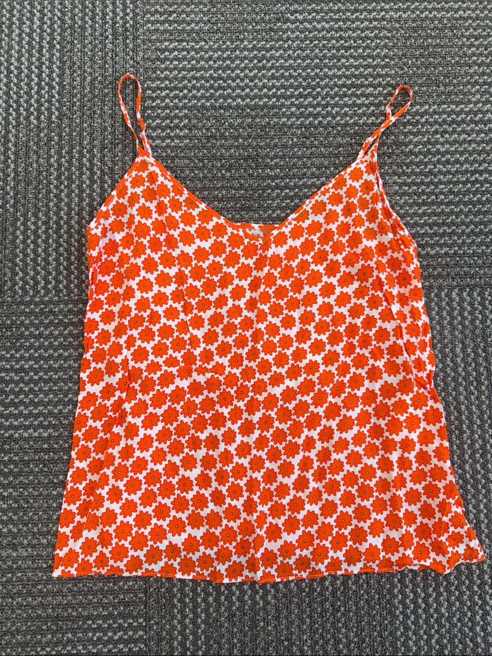 Diane Von Furstenberg Orange Floral Camisole, size S
